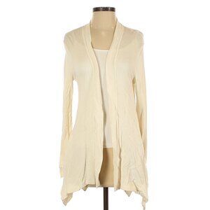 EUC Splendid Cream Thermal Oversized Cardigan Size XS Pockets Asymmetrical Hem